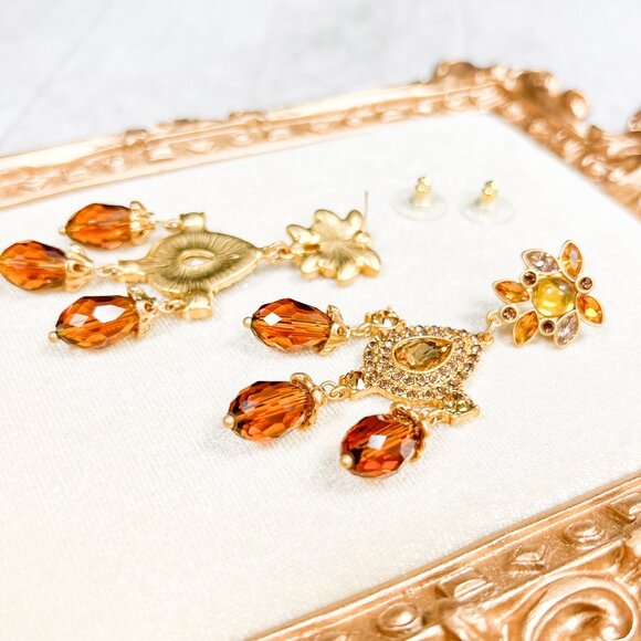 Teardrop Amber Earrings, Amber Drop Earrings, Baltic Gemstone Earrings - Picture 9 of 10